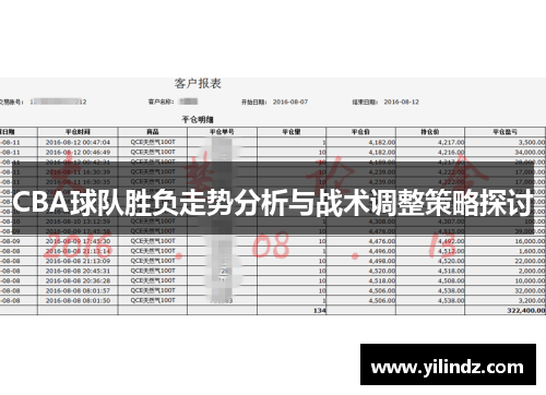 CBA球队胜负走势分析与战术调整策略探讨